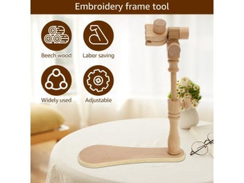 Listing 3 of 9 for Adjustable Beech Wood Cross Stitch Holder With Rotary Hoop