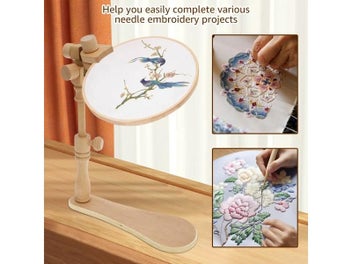 Listing 4 of 9 for Adjustable Beech Wood Cross Stitch Holder With Rotary Hoop