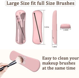 Listing 4 of 5 for Large Travel Makeup Brush Holder, 2 Pack Anti-fall Out Silicon Portable Cosme