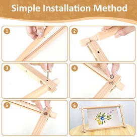 Listing 9 of 11 for Embroidery Frame Needlepoint Embroidery Tapestry Scroll Frame Beech Wood Cros