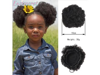Listing 3 of 9 for Afro Puff Drawstring Ponytail For Girls Kids Women Synthetic Hair Buns