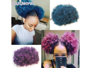 Listing 6 of 9 for Afro Puff Drawstring Ponytail For Girls Kids Women Synthetic Hair Buns