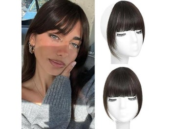 Listing 2 of 9 for Clip In Wispy Bangs Hair Extensions For Women Natural Black