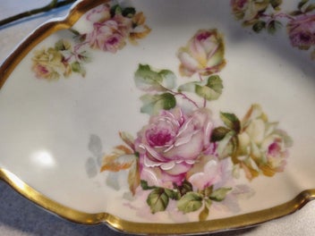 Listing 5 of 6 for Antique hand painted PSL Empire trinket dish