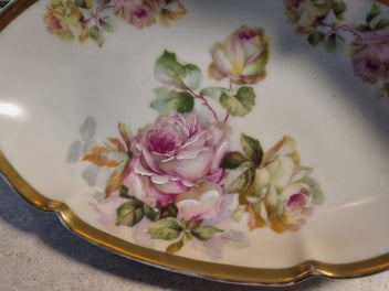 Listing 2 of 6 for Antique hand painted PSL Empire trinket dish
