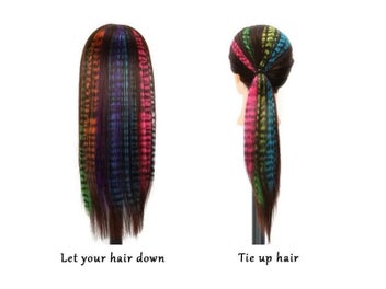Listing 4 of 9 for Clip-in Colorful Long Straight Synthetic Hair Extensions