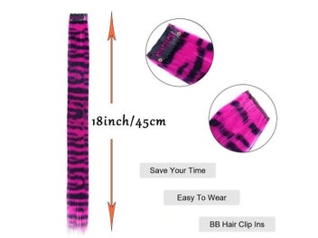 Listing 5 of 9 for Clip-in Colorful Long Straight Synthetic Hair Extensions