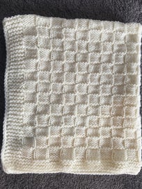 Listing 2 of 4 for Hand Knitted Bassinet / Baby Blanket