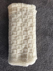 Listing 4 of 4 for Hand Knitted Bassinet / Baby Blanket