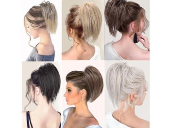 Listing 5 of 9 for Synthetic Straight Claw Clip Fluffy Braid Hair Bun Updo