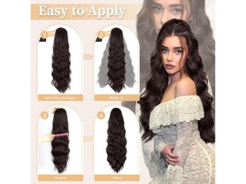 Listing 7 of 9 for Long Synthetic Wavy Drawstring Ponytail For Women