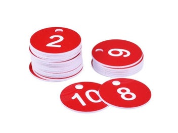 Listing 3 of 10 for 25Pcs Round Acrylic Engraved Number Tags For Clothing Decoration