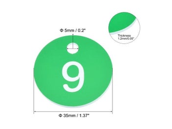 Listing 4 of 10 for 25Pcs Round Acrylic Engraved Number Tags For Clothing Decoration