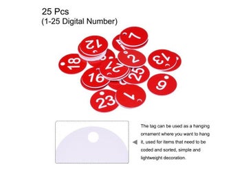 Listing 5 of 10 for 25Pcs Round Acrylic Engraved Number Tags For Clothing Decoration
