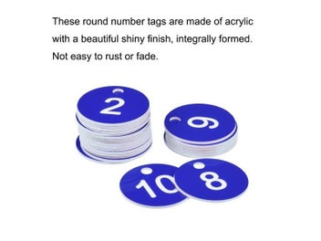 Listing 7 of 10 for 25Pcs Round Acrylic Engraved Number Tags For Clothing Decoration