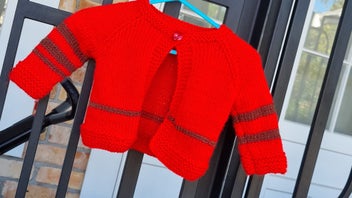 Listing 5 of 6 for Handknitted cardigan to fit 3 to 6 months