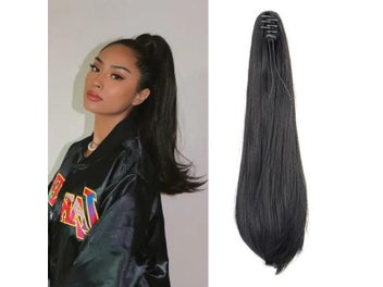 Listing 2 of 9 for Synthetic Upturned Straight Ponytail Clip In Hair Extension For Women