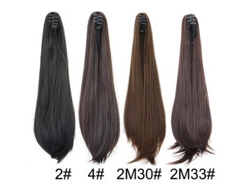 Listing 4 of 9 for Synthetic Upturned Straight Ponytail Clip In Hair Extension For Women