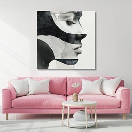 Listing 2 of 3 for Framed $1 RESERVE 1 Panel Canvas Art Print - Contemporary Monochrome Art