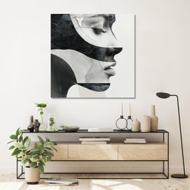 Listing 3 of 3 for Framed $1 RESERVE 1 Panel Canvas Art Print - Contemporary Monochrome Art