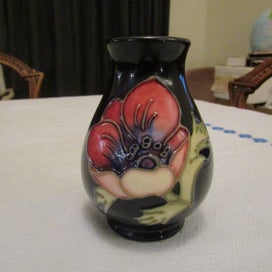 Listing 4 of 7 for Moorcroft Anenome Cobalt Blue Posy Vase. Perfect Condition.