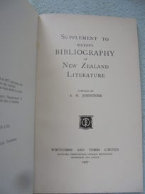 Listing 11 of 16 for 'NZ BIBLIOGRAPHY 7/1250 & SUPPLEMENT 230/1000'- Hocken / Johnstone- 1973