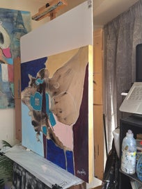 Listing 2 of 5 for ORIGINAL ACRYLIC MIXED MEDIA ABSTRACT PAINTING - Believe in Your Dreams 30"x30"