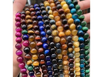 Listing 4 of 10 for Natural Blue Tiger Eye Beads 6-12mm For Jewelry Making