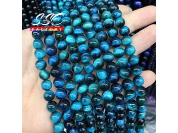 Listing 6 of 10 for Natural Blue Tiger Eye Beads 6-12mm For Jewelry Making