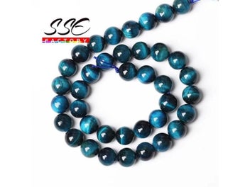 Listing 8 of 10 for Natural Blue Tiger Eye Beads 6-12mm For Jewelry Making