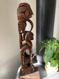 Listing 2 of 8 for 68cm Hand Carved Vintage Vancouver Island First Nations Totem