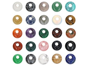 Listing 3 of 10 for 2pcs Big Hole Round Amethysts Malaysian Jades DIY Beads 18mm