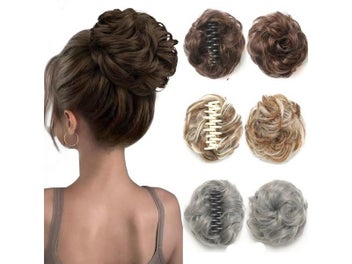 Listing 2 of 9 for Synthetic Wavy Messy Bun Hair Piece For Women Daily Wear