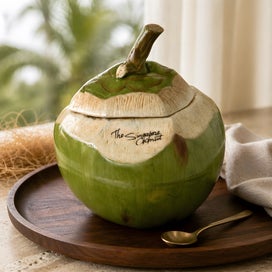 Listing 1 of 7 for Rare JDV Store "The Singapore Coconut" Ceramic Jar