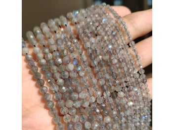 Listing 3 of 10 for Natural Gray Labradorite Faceted Beads For Jewelry DIY 15'' 2/3/4mm