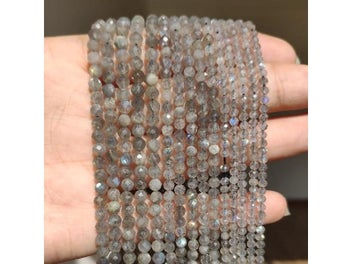 Listing 4 of 10 for Natural Gray Labradorite Faceted Beads For Jewelry DIY 15'' 2/3/4mm