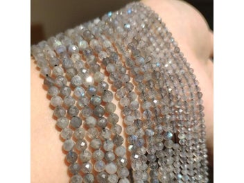 Listing 5 of 10 for Natural Gray Labradorite Faceted Beads For Jewelry DIY 15'' 2/3/4mm