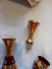 Listing 6 of 9 for Antique MURANO Ruby Red Glass Decanter Set