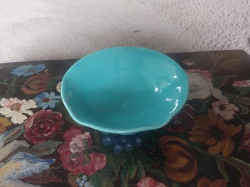 Listing 2 of 4 for ***Tiny Treasures*** Pretty glazed pottery trinket dish.