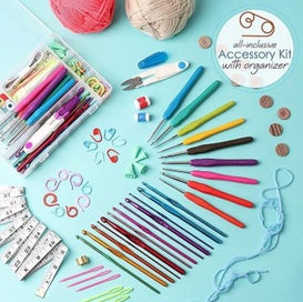 Listing 2 of 5 for Crochet Set Kit with Crochet Hooks Yarn Set 73 Piece - Premium Bundle Include