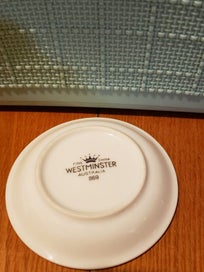 Listing 3 of 5 for Westminster Fine China Pink Rose Dish Gold Trim Trinket Pin Dish