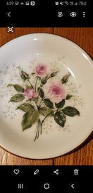 Listing 2 of 5 for Westminster Fine China Pink Rose Dish Gold Trim Trinket Pin Dish