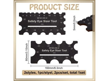 Listing 2 of 8 for DIY Craft Measuring Ruler For Plush Toy Eye Installation 3x6.3inch Kit