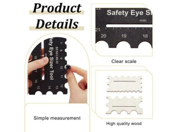 Listing 4 of 8 for DIY Craft Measuring Ruler For Plush Toy Eye Installation 3x6.3inch Kit