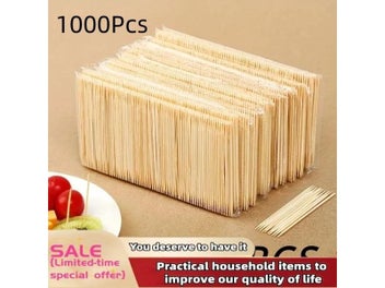 Listing 1 of 8 for 1000PCS Disposable Double Headed Bamboo Toothpicks For Kitchen Restaurant Hotel