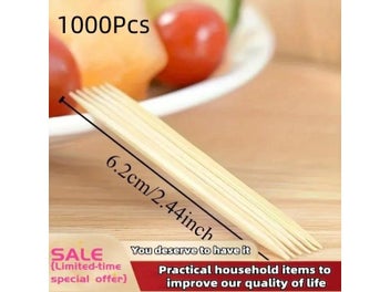 Listing 3 of 8 for 1000PCS Disposable Double Headed Bamboo Toothpicks For Kitchen Restaurant Hotel