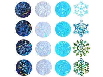 Listing 2 of 9 for Christmas Resin Molds Round Snowflake For DIY Jewelry Decor