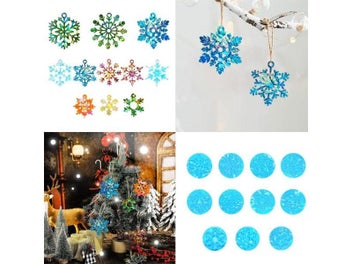 Listing 4 of 9 for Christmas Resin Molds Round Snowflake For DIY Jewelry Decor