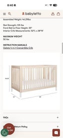 Listing 2 of 6 for Babyletto 4 in 1 crib oak- good condition ( matching drawers available)