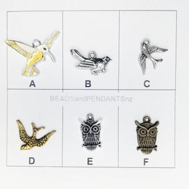 Listing 2 of 3 for BIRD CHARMS Humming Bird, Bird, Owl (per bag)